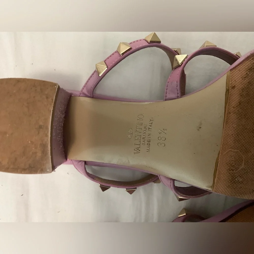 Valentino Lavender Sandals with Gold Studs - Picture 6 of 11